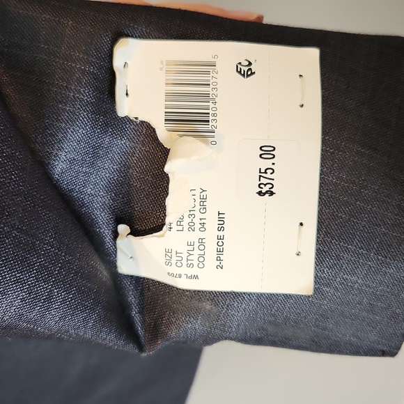 NWT Kenneth Cole Reaction Grey Slim Suit Coat Size 44R‎ - Picture 11 of 11